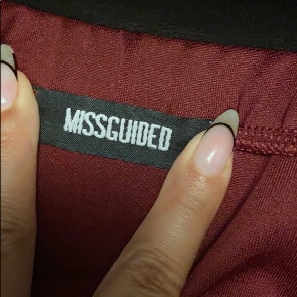 Missguided Burguny Asymmetrical Skirt Size M - Picture 2 of 3